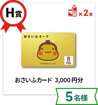H賞：おさいふカード 3,000円分【5名様】